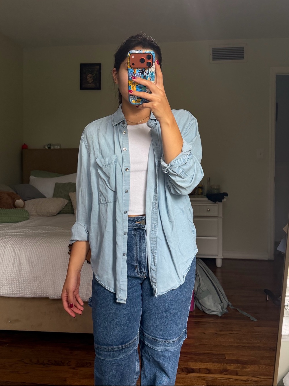 Calvin Klein Light Blue Women's Button-Down Shirt - Relaxed Everyday